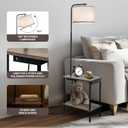 EOEYYOYB Floor Lamp with Table & Drawers, End Table Lamp with USB Charging Portt Power Outlet and Shelves, Side Table Reading Light with 3 Color Temperature Led Bulb Included for Living Room, Gray