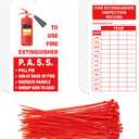 160 Sets Fire Extinguisher Tags with Adjustable Wire Ties Monthly Inspection Record Tags for Indoor Outdoor 4.2 x 2.1 Inch (Red)