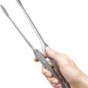 JETKONG Stainless Steel Kitchen Tongs, Serving Tongs for Cooking, 10.6" Metal Food Tongs with Non-Slip Comfort Grip, Non-Stick Cooking Tongs Heat Resistant BBQ Tong Grill Tong for Barbecue Grilling (Silver)