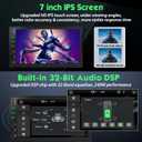 [Upgraded DSP] 7'' Double Din Car Stereo with Wireless Apple Carplay Android Auto, 240W Powerful Sound, FM/AM Radio, 7 Inch LCD Ultra HD Touchscreen, Bluetooth Handsfree, Waterproof Backup Camera, SWC