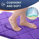 OLANLY Memory Foam Bath Mat 30x20, Ultra Soft and Absorbent Bathroom Rugs, Machine Washable, Comfortable Bath Carpet for Bathroom Floor, Tub and Shower, Purple