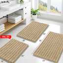 Smiry Bathroom Rugs Mat 48x32, Extra Soft Absorbent Chenille Bath Rugs, Non Slip Rubber Backing Machine Washable Quick Dry Bath Mats for Bathroom Floor, Tub, Shower, Home Decor Accessories, Beige