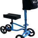 Knee Scooter,Economical Foldable Steerable Knee Walker,for Adults Foot Surgery,Injured Ankle Recovery Scoote(Blue-Standard Version)