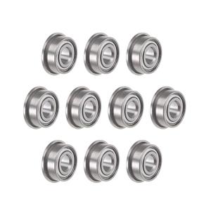 TOP-VIGOR 10Pcs MF104ZZ Flanged Ball Bearing, 4mmx10mmx4mm Double Shielded Chrome Steel Deep Groove Bearings for Glider, Wheels, lawnmowers, Printers, Motors, Reducer