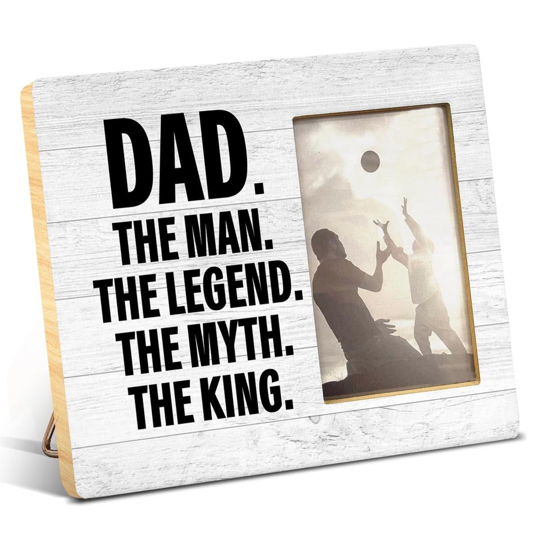 Yuzi-n Daddy Gift From Son, Best Father Gift, Birthday Christmas Father's Day Gifts for Dad, Daddy Wood Picture Frame for 4x6 Inches Photo