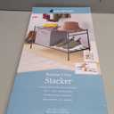 Whitmor Modular 2-Tier Stacker Shelf for Shoes,12 L x 24.5 W x 16.75 H inches, Black