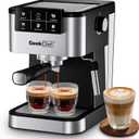 Geek Chef Espresso Machine with Milk Frother, 20 Bar Automatic Espresso Maker, Fast Heating Coffee Maker for Cappuccino, Latte & Iced Coffee, Easy to Use & Clean, for Home Barista