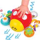 KiddoLab Ladybug Crawling Toy with Fun Sounds, Sliding Rings, Spinning Ball, and Colorful Beads - Develops Cognitive and Motor Skills for 6 Months Plus Babies
