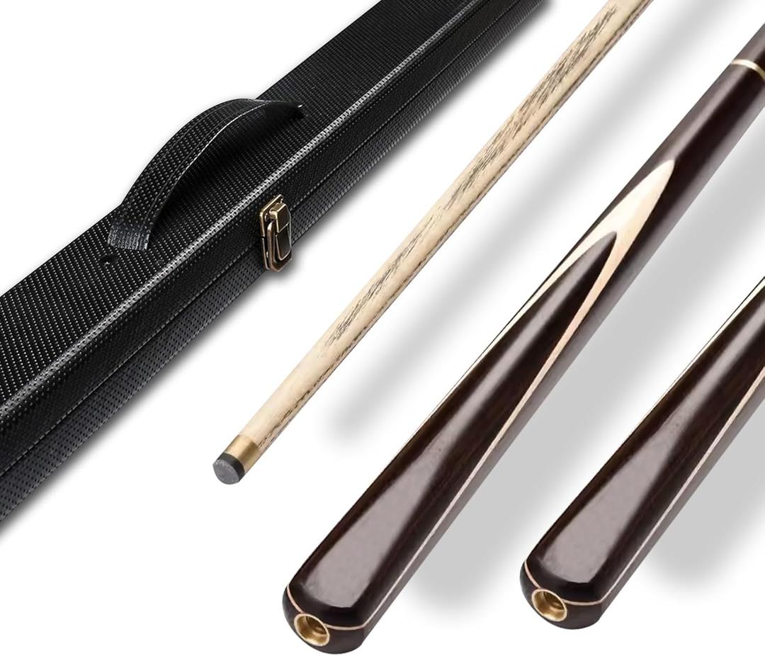 Handmade Snooker Billiard Cue - Premium 57" 19oz Wooden Pool Sticks, with 10mm Snooker Cue Tips, Extension Rod, Pool Cues Cases Accessories, Complete Set (Dark Red)