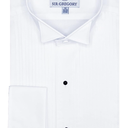 Sir Gregory Men's Fitted Tuxedo Shirt with Wing Collar French Cuffs and 1/4 Inch Pleat 19"-19.5" Neck 32"-33" Sleeve