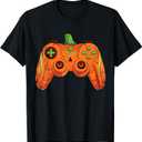 Halloween Gamer Pumpkin controller Video Gamer Kids Boys T-Shirt XS