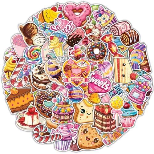 100 Pcs Candy Stickers - Candyland Sticker Waterproof Decals for Water Bottles Laptop Luggage Computer Scrapbooking Teens Adults Girls Kids Funny Birthday Decorations