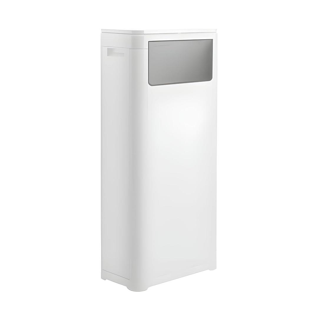 WanWanKa Trash Can with Lid, Large Tall 8 Gallon Commercial Trash Can, Plastic Waste Bin with Press top Lid, White Garbage Can Suitable for Kitchen, Bathroom, Bedroom, Living Room, Office