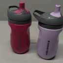 Tommee Tippee Insulated 9oz Sporty Spout Toddler Water Bottle, No Spill, Sippy Cups for Toddlers 1-3, Two-Piece Valve Helps Stop Spills, Lilac & Plum, BPA Free, Pack of 2