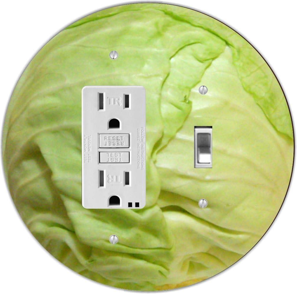 RND-GFITOGGLE-31 Cabbage Head Round GFI Toggle Light Switch Plate, White