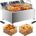 electric turkey fryer Commercial deep fryer with basket 3600W27.4QT with timer26L deepen deep fryer Variable twin cylinder 13.7QT*2 Rapid heating