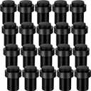 Chumia 20 Pcs Door Stopper Mounted Floor Stops Stainless Steel Cylindrical Stopper Modern Decorative Rubber Bumper Stops Holder Wall Protector for Bottom or Top of Door (Black)