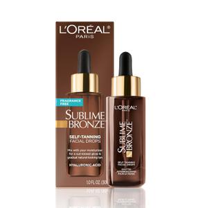 L'Oreal Paris Sublime Bronze Self Tanning Facial Drops with Hyaluronic Acid, Gradual Tan, Fragrance-Free, 1 fl. Oz L'Oreal Paris Sublime Bronze Self Tanning Facial Drops with Hyaluronic Acid, Gradual Tan, Fragrance-Free, 1 fl. Oz