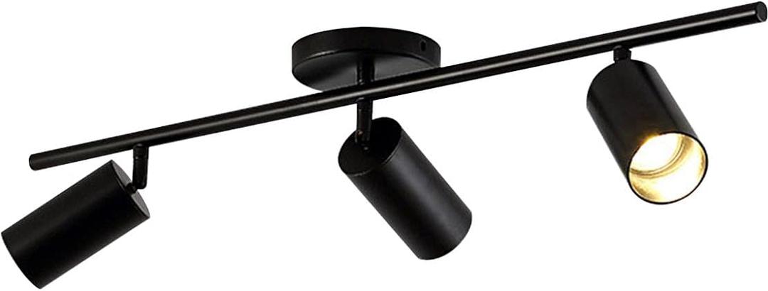 KCO Lighting Modern Matte Black Track Lighting 3-Lights Kitchen Track Lighting Fixtures Ceiling Indoor Flush Mount Ceiling Spotlights Dimmable LED Ceiling Spot Light (3-Light)