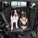 Back Seat Extender for Dogs，Heavy Duty Leatherette Dog Car Seat Cover for Back Seat ，Wash-Free Hard Bottom Dog Hammock for Car Holds 500lbs，Travel Dog Bed for Car SUV Truck-Black/Nappa, 

52 x 24.6 x 22.4 inches