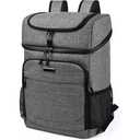 BAGLHER Cooler Backpack 30 Cans Lightweight Insulated Backpack Cooler Leak-Proof, Lightweight Backpack with Cooler for Lunch Picnic Hiking Camping Beach Park Day Trips, Grey