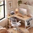 Grandder L Shaped Computer Desk with Reversible Shelves, 40 Inch Small Corner Desk with Storage Bag, Gaming Desk Computer Table Study Writing Table for Home Office Bedroom Small Space, Oak