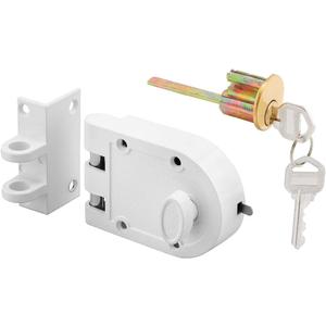 Prime-Line U 9971 Jimmy-Resistant Deadlock, Diecast, White, Angle Strike, Single Cylinder (Single Pack) Prime-Line U 9971 Jimmy-Resistant Deadlock, Diecast, White, Angle Strike, Single Cylinder (Single Pack)