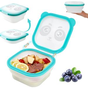 2 x Magnetic Foldable Food Storage Containers Set, Kitchen Stacking Reusable Collapsible Silicone Airtight Storage Container, BPA Free & Leak Proof, for Freezer Dishwasher Microwave Safe 2 x Magnetic Foldable Food Storage Containers Set, Kitchen Stacking Reusable Collapsible Silicone Airtight Storage Container, BPA Free & Leak Proof, for Freezer Dishwasher Microwave Safe