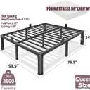 Bilily 14 Inch Queen Bed Frame Metal Platform with Round Corner Legs,3500 LBS Heavy Duty Steel Slats Support,Headboard Compatible,No Box Spring Needed,Easy Assembly,Mattress Retainer,Underbed Storage