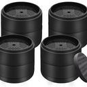 Furniture Risers Bed Risers Heavy Duty 1 inch, 2 inch, 3 inch, 4 inch Round Adjustable Bed Lifts Riser for Desk Legs Table Couch Sofa Chair Refrigerator Washing Machine (1+1 Inch, Black, 4 Pack )