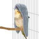 Cozy Bird Blanket Parrot Cage Snuggle Hut Warm Bird Nest House Bed Hanging Hammock for Parakeet Cockatiel Conure African Grey (Medium, Grey)