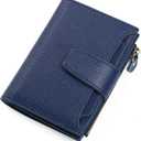 Falan Mule Women's Royal Blue Leather Wallet with RFID Blocking, Card Holders, and Coin Pouch