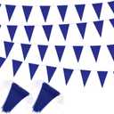 Panelee 300 Feet Blank Pennant Banners Flags String Hanging DIY 180 Pcs Triangle Bunting Pennant Garland for Opening Graduation Birthday Party Decoration Festival Celebration (Blue)