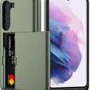 Nvollnoe for Samsung S23 Case with Card Holder 5G 6.1 inch Slim Dual Layer Heavy Duty Protective for Galaxy S23 Case Hidden Card Slot Wallet Case for Samsung S23(Green)