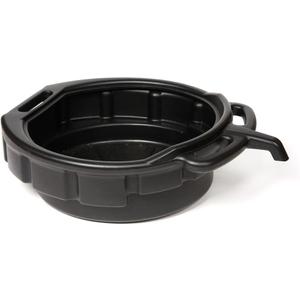 WirthCo 32953 4-Gallon Oil Change Drain Pan, Car Oil Container, Ideal For Automotive / Motorcycle, Drain Safely, 6 1/2" High by 18" Wide, Black - Made in USA
