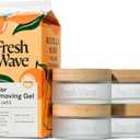 Fresh Wave Odor Removing Gel Eco-Refill, 63 oz. Orange Scent | 4 Empty Refillable Glass Jars | 4 Room Set