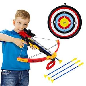 Contixo BA3 Crossbow and Arrow Archery Toy Set with Infrared, Kids Outdoor Shooting Sport Game Toys with 3 Suction Cups Arrows & 1 Target, Suit for Boys Girls Age 3 and Up