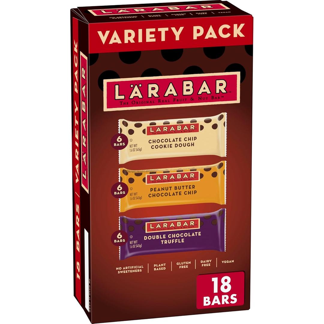 Larabar Chocolate Lovers Variety Pack, Gluten Free and Vegan, 28.8 oz, 18 Ct (EXP 07/12/26)