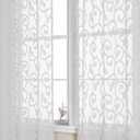 OWENIE Furman Sheer White Curtains 84 inches Long for Bedroom Living Room 2 Panels Set, White Curtains Jacquard Clip Light Filtering Semi Sheer Curtain Rod Pocket Window Drapes, Each 52Wx84L inch