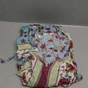 Bluetime Women Casual Summer Dress Boho V Neck 3/4 Sleeve Babydoll Floral Print Flowy Beach Dress Size 2XL