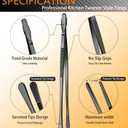 JETKONG 3 Pcs Kitchen Tweezers Tongs, Stainless Steel Cooking Tweezers, 8+10+12 Inch Ideal for meat, pasta, plating and pinching delicate small pieces of food (Black)