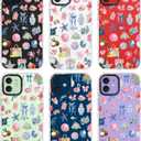 for iPhone 12 Case, Tropical Beach Collage Pattern with Shells & Flamingos, Military-Grade Drop Protection, Colorful Summery Soft Slim TPU Protective & Camera Protection for Women Girls (OceanCut)