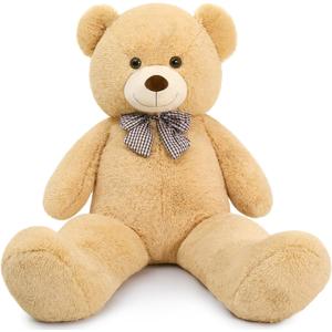 MaoGoLan Giant Big Teddy Bear 4 Feet 47 inch Life Size Tan Plush Bear Brown Stuffed Animal for Children Boyfriend