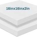Frienda 2 Pack 2" x 16" x 16" Upholstery High Density Foam Cushion Replacement Square Cut to Size Foam Couch for Chair Couches Padding Shipping Packing DIY Cosplay Projects(White)