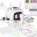 Drawing Robot for Kids with 192 Cards, Smart Robot Drawing Machine Toys for 3+ Year Old Boys and Girls, Interactive Painting Learning and Educational Toy Perfect for Birthday Chirstmas Party, White