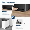 13 Gallon Trash Can Kitchen Garbage Bin with Removable Inner Buckets 50L Stainless Steel Step-on Metal Large Waste Cans with Soft Close Lid Black
