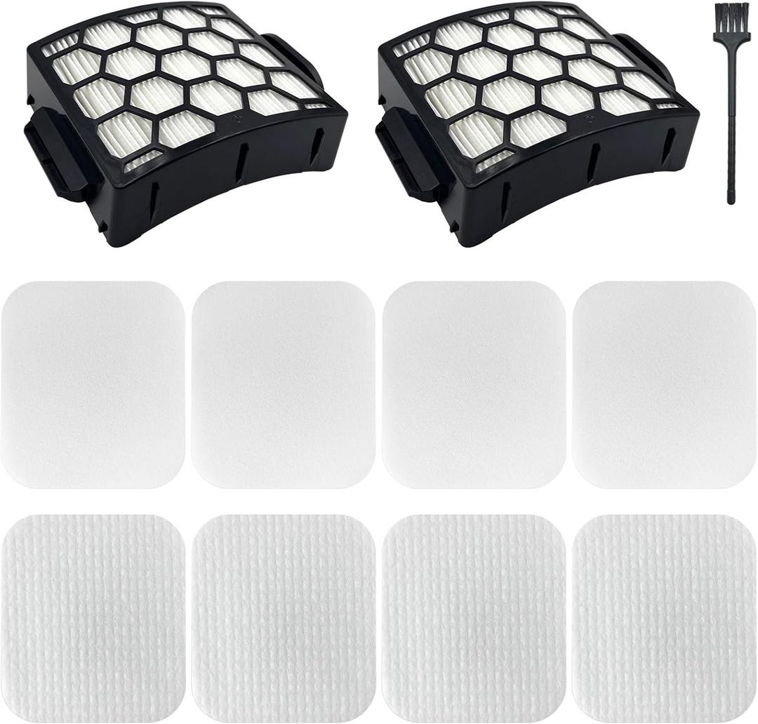 UV850 UV900 Filters Replacement Parts for Shark Lift-Away DuoClean Upright Vacuum,Parts #XHF320 & XFFK602UKT,2 HEPA Filters+4 Foam&Felt Filters