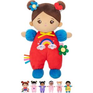 OUOZZZ Soft Baby Doll 10" - Hispanic First Birthday Toys for 1 Year Old Girl, Ideal 1 Year Old Girl Gifts & Baby Girl Gifts, Snuggle Buddy for Infants Brown Skin