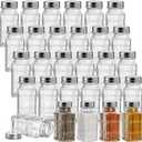 30 Pack Glass Salt and Pepper Shakers, 2.5 Oz Antique Spice Shakers with Metal Lid, Clear Glass Jars Kitchen Gadgets for Seasonings Home Restaurant Cooking Table
