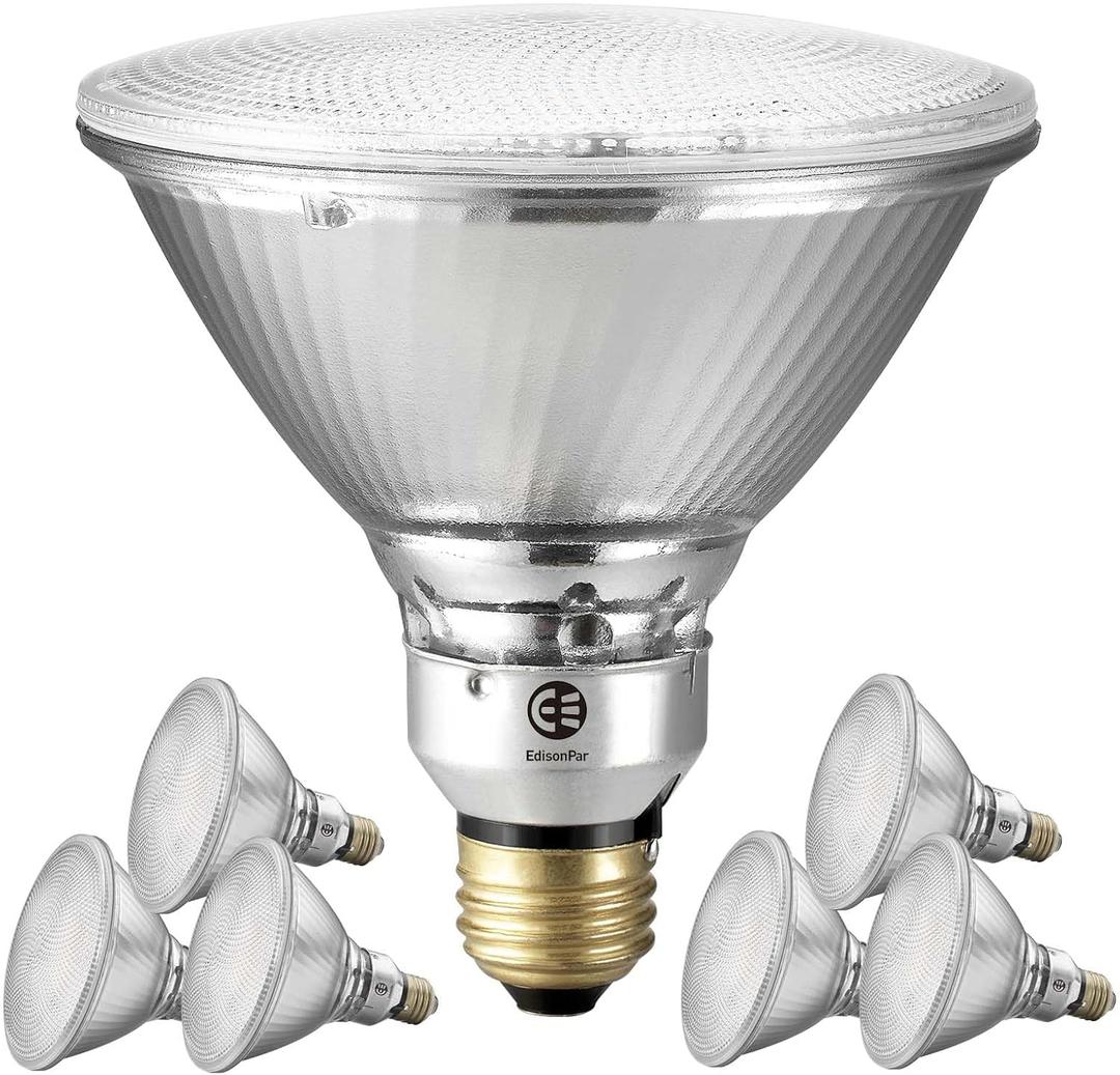 PAR38 Full Glass Commercial Grade LED Light Bulb, 14W=120W Equivalent 1450 Lumens 20000 Hours Classic Flood Light Bulbs, Dimmable Warm White 3000K 100Degree Beam Angle T20/CEC Listed, 6-Pack